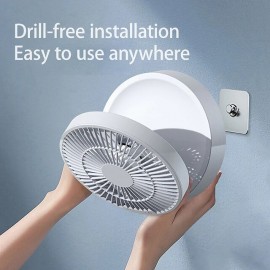 New Remote Control Wireless Circulating Air Cooling Fan with LED Light Folding Electric Wall-mounted Fan Desktop Fan USB
