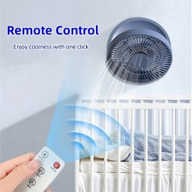 New Remote Control Wireless Circulating Air Cooling Fan with LED Light Folding Electric Wall-mounted Fan Desktop Fan USB
