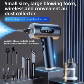120000PA High Power Wireless Handheld Car Vacuum Cleaner with Digital Display and LED Lighting - Perfect for Cleaning Keyboard Computer Case and Desktop
