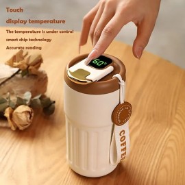450ml Seamless Liner Stainless Steel Coffee Mug Smart LED Temperature Display Thermos Portable Leakproof Insulation Cup
